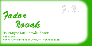 fodor novak business card