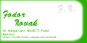 fodor novak business card